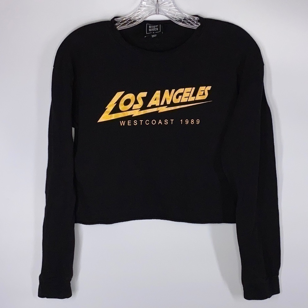 Riot Queen Los Angeles Westcoast 1989 Long Sleeve Cropped Tshirt